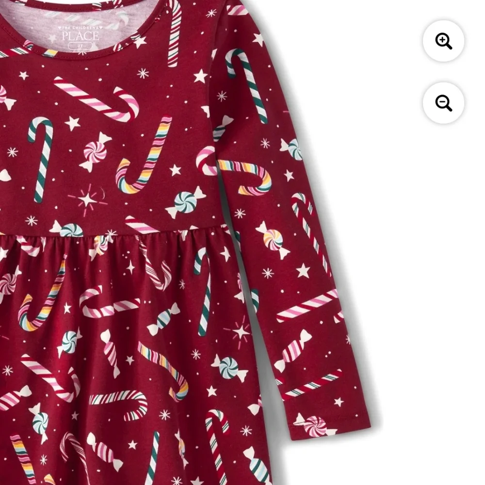 The Children’s Place Toddler Girls Red Candy Cane  Print Dress Size 5T NWT